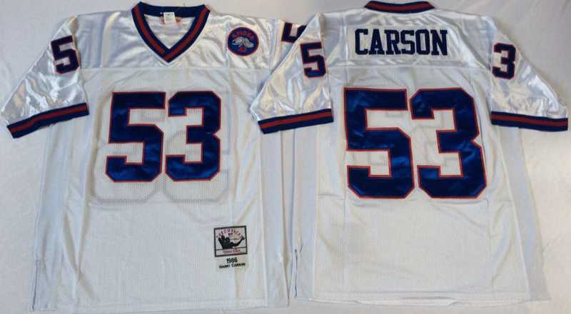 Giants 53 Harry Carson White M&N Throwback Jersey->nfl m&n throwback->NFL Jersey